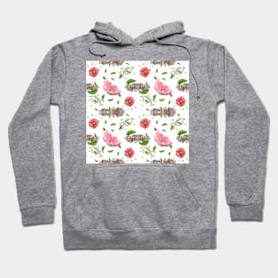 Flowers Pattern on White Background Hoodie